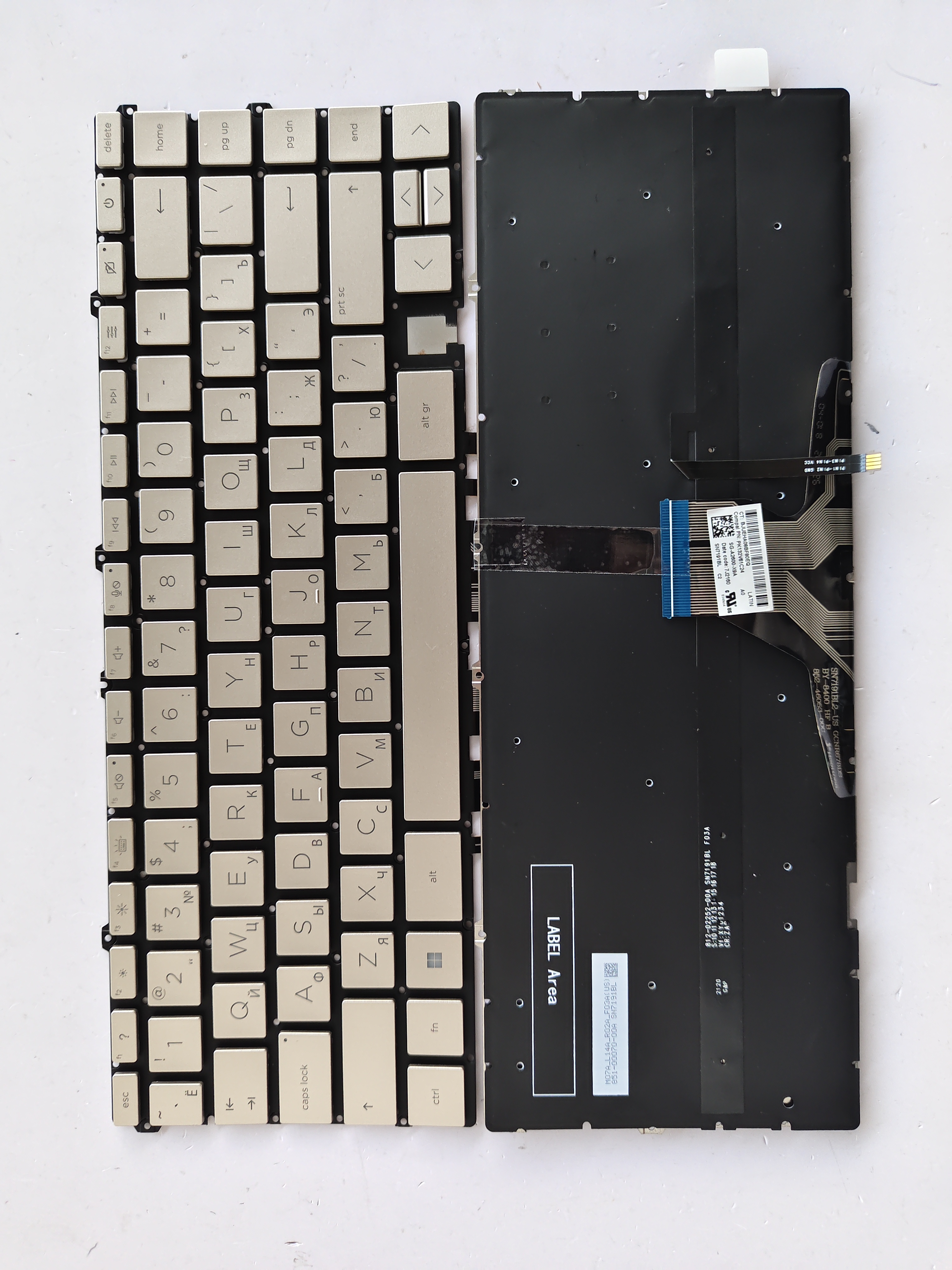 Picture of New Replacement Laptop Keyboard For HP 13-AY/13-BA/TPN-147/envy 15-es Gold Backlit RU Layout
